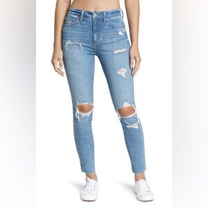 Daze Repreve Moneymaker High Rise Distressed Skinny Jean Obstruct Wash Size 24
